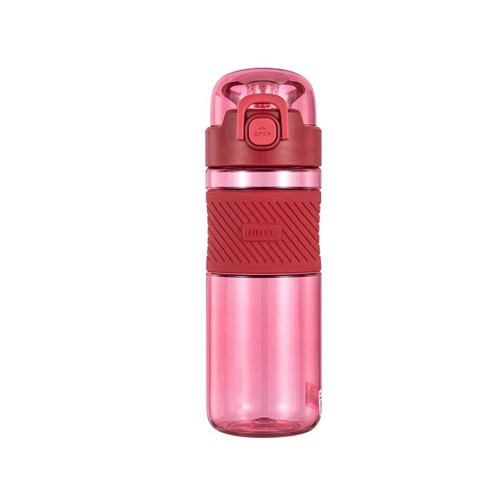 (Red) Sport Water Bottle 600ml Shockproof Training Bodybuilding Straw Cup-image-OPC-PMRVQRT-NEW