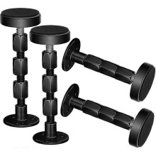 Black Adjustable Threaded Anti-Wobble Headboard Stabilizers, DIY Tool, 1.5 to 4.5 Inch Combination (4 Pack) - q36