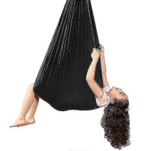 (100 x 280 cm - black) 360 children's swing, sensory swing, elastic, ideal for boys and girls