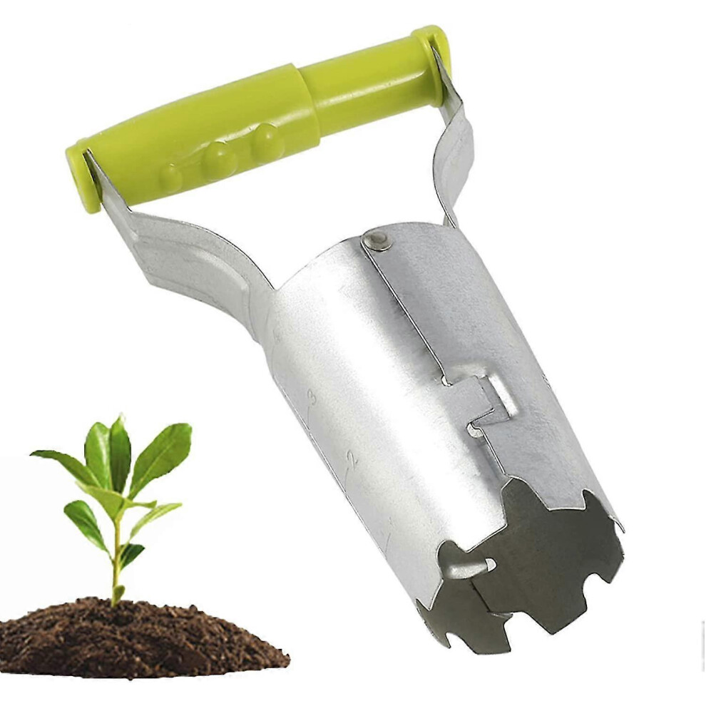 Transplanting bulb planting tool with depth marker. Garden bulb planting. Atomic soil. Digging/filling vegetables.