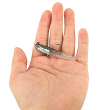 10 Stück 7,5cm Silikon Weiche Köder Jigköpfe mit 3D-Augen und scharfen Haken