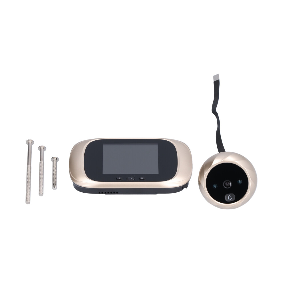Digital Doorbell Camera With 2.8In Lcd, Infrared Night Vision, 90 View, Gold 9361358307724