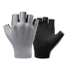 Guanti da ciclismo traspiranti senza dita, taglia M - Grigio