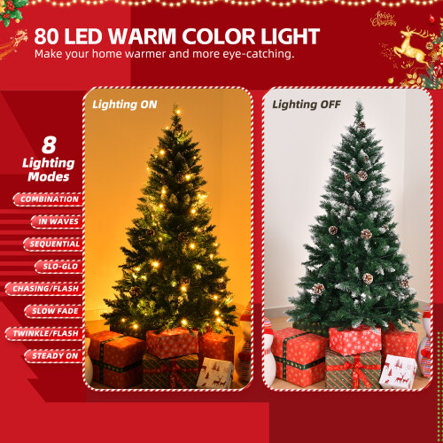 5FT Artificial 4-Color 8 Modes Christmas Tree Battery Operated