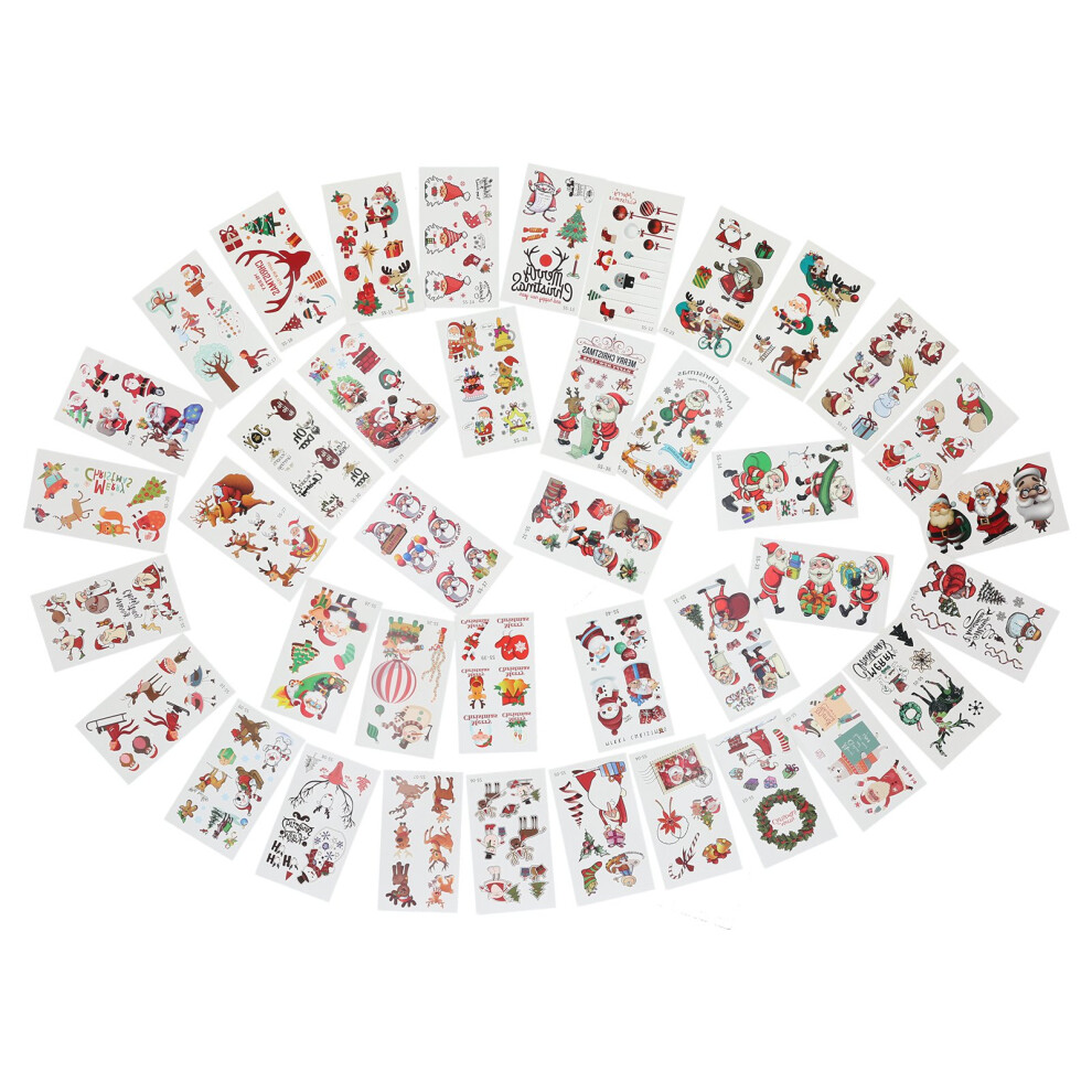 40 Sheets Christmas Waterproof Temporary Tattoo Sticker Set for Kids