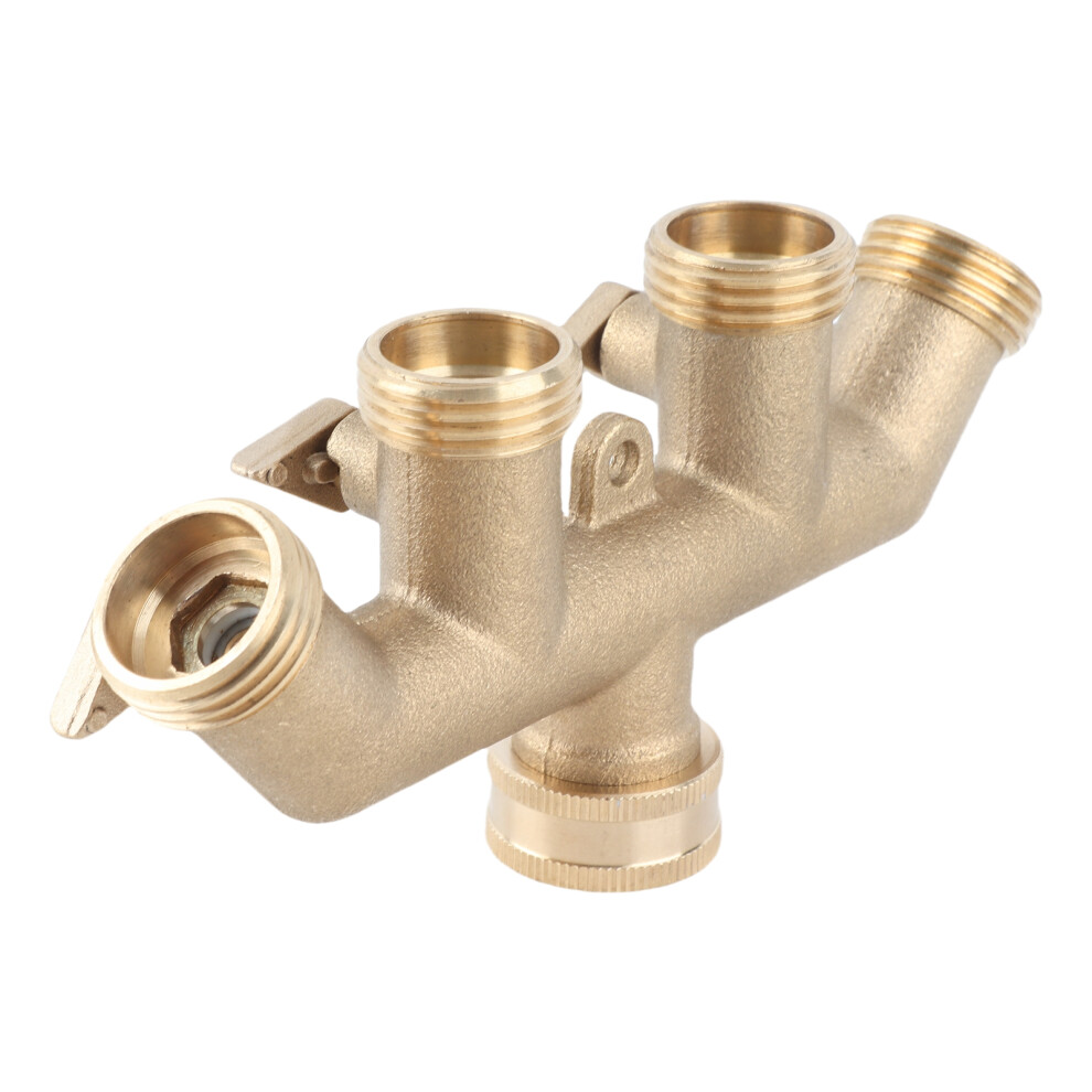 G3/4 Brass 4ÂWay Garden Hose Splitter Water Faucet Adapter 4911358318340