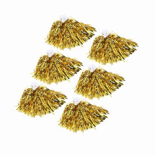6 Stück Goldene Cheerleader Pom Poms für Sportveranstaltungen, Partys und Tanzveranstaltungen