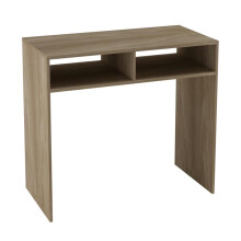 (Oak) Minimalist Writing Desk with Storage Compartments