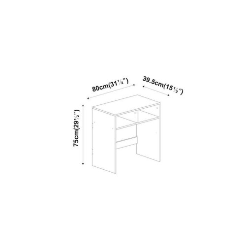 (Oak) Minimalist Writing Desk with Storage Compartments 2