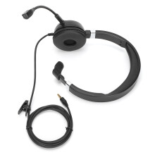 Casque monoaural USB/3.5mm, micro à réduction de bruit, ABS