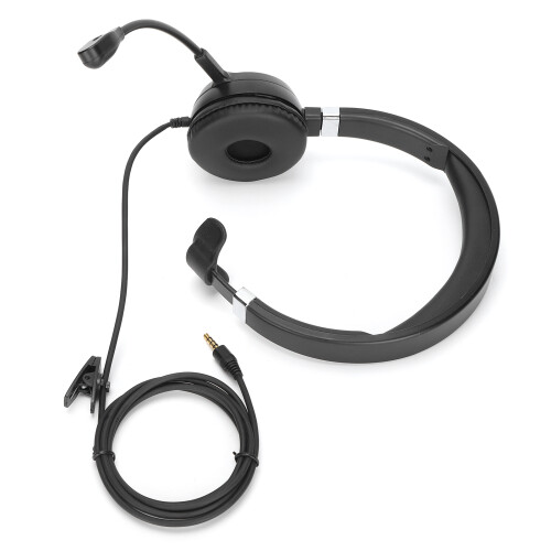 Casque monoaural USB/3.5mm, micro à réduction de bruit, ABS