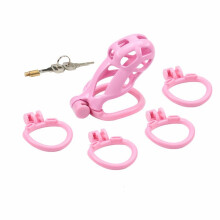 Chastity Cage Resin For Men Cobra Style Penis Cage With 4 Rings A1 L