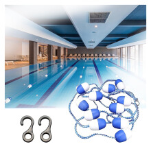 Indoor Pool Safety Divider Rope & Float Line - Commercial Swimming Lane Dividers, 16-30 Ft, Blue-White Buoy Balls 7 Cm