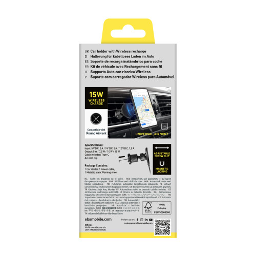 Chargeur de batterie Sbs TESUPPMAG15WVENT Noir 2