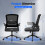 （Black）Swivel Computer Chair with Armrest  Support 7