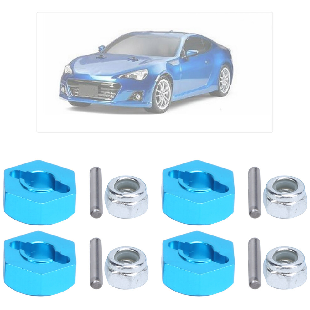 Aluminum Alloy 4Pcs Rc Wheel Hubs With Anti Slip Nuts Pins For Car Upgrade Blue 7671358328455