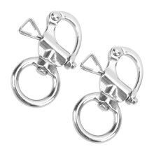 2pcs Stainless Steel Revolving Eye Snap Hook 76mm, 270kg/340kg Load