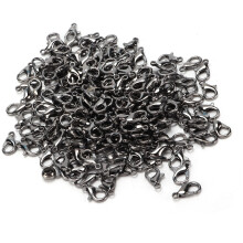 200 Stück Aluminium-Hummerklaue-Verschlüsse für Schmuck- und Taschenherstellung, schwarz matt