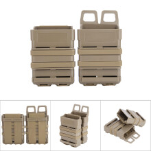 ABS Doppel-Magazinhalter mit Molle Strike System für 5,56 Mags, Tan/Grün/Schwarz