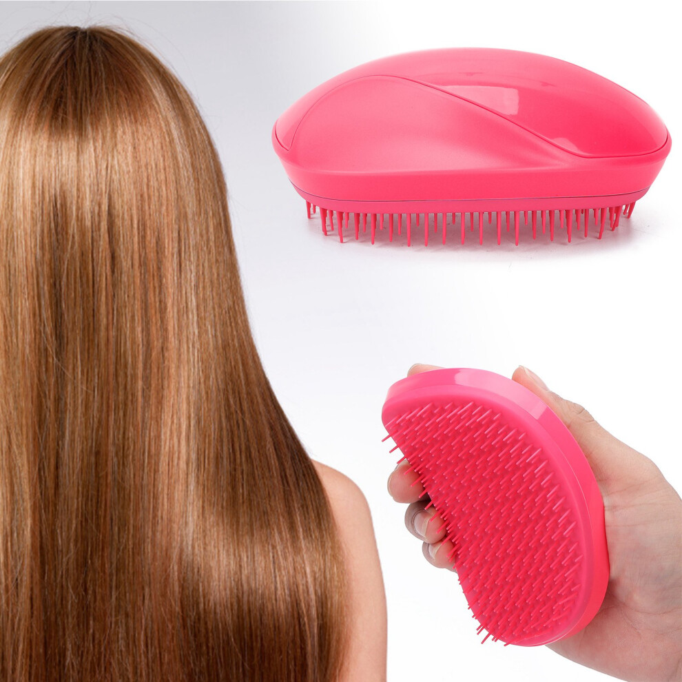 Pink Portable Hairbrush: Tangle-Free Detangler For Curly Hair
