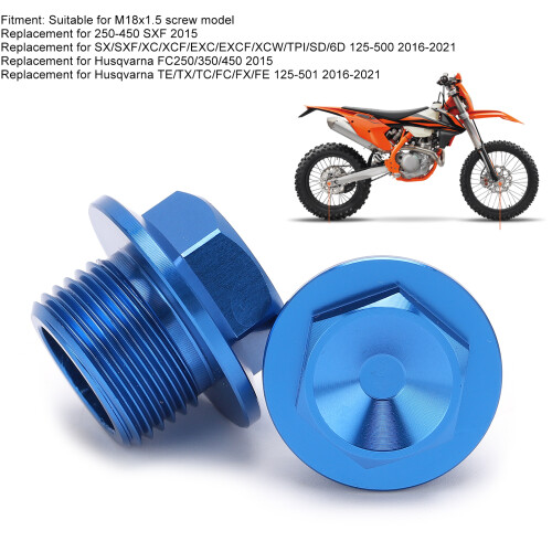 2pcs M18x1.5 Aluminum Front Wheel Nut Replacement for 2015  SXF Blue 2