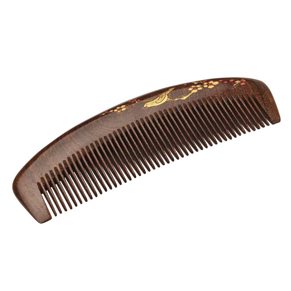 Unisex Women's Wooden Hair Comb Sandalwood Fine Tooth No Static Natural Detangler