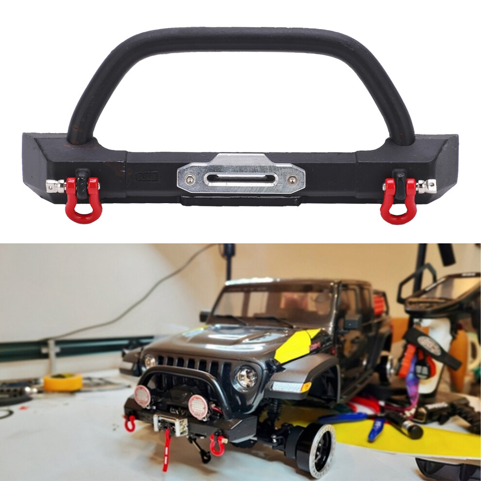 Steel Front Bumper For Rc Crawler Scx10/Trx4 1/10, Black 8151358337477