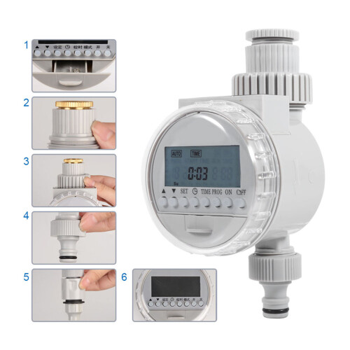 Solar Power Watering Timer for Home Garden Auto Water Saving Controller LCD 2