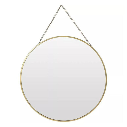 (Black) 30cm Gold or Black Round Hanging Wall Mirror Decor Elegant 2