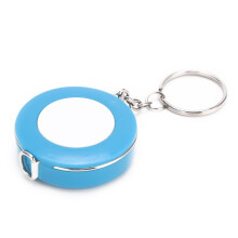 Mini Colored Soft Tape Measure Keychain 1m Retractable Ruler Blue