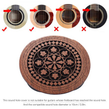 Mahogany Sound Hole Cover für Akustikgitarre Feedback-Buffer, 10 cm