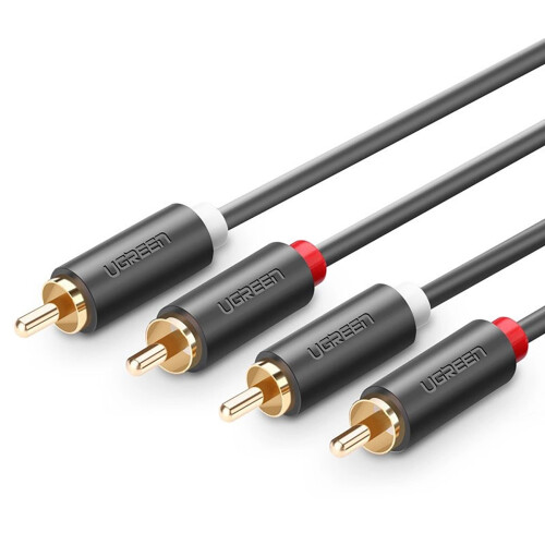 Ugreen Ljudkabel 2RCA (Hane) till 2RCA (Hane), 3m - Grå 2
