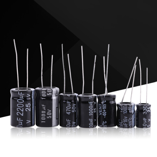 Assorted Electrolytic Capacitors 125pcs 1uF-2200uF 25 Value Set