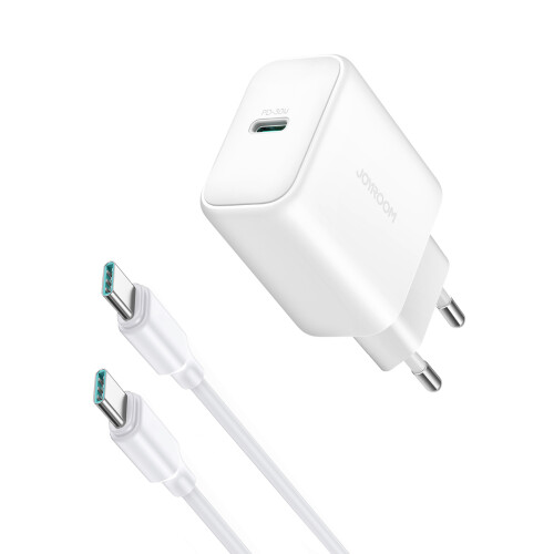 Cargador de pared Joyroom USB-C PD de 30 W con cable USB-C - Blanco