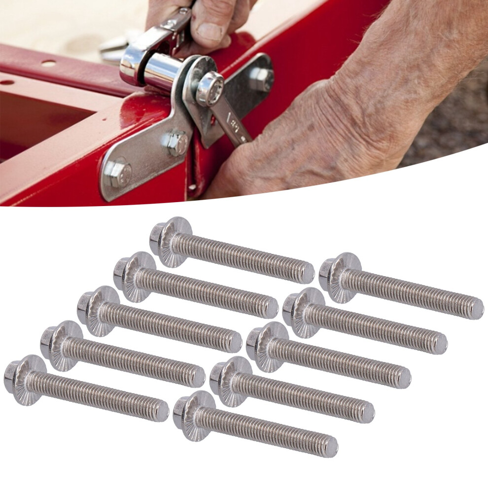 10Pcs Stainless Steel Flanged Hex Head Bolts M5 10/12/16/20/25/30/35/40Mm 8031358351300