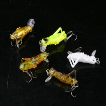 5 Stück Künstliche Heuschrecken Angelköder 4cm Insektform Hartköder