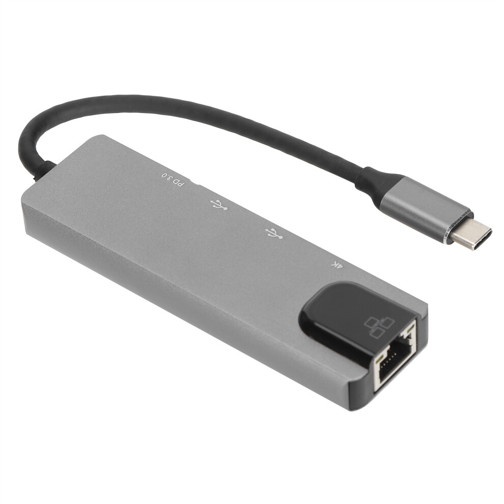 5In1 Type-C Docking Station Aluminum Alloy 4K@30Hz Gray 7621358354831
