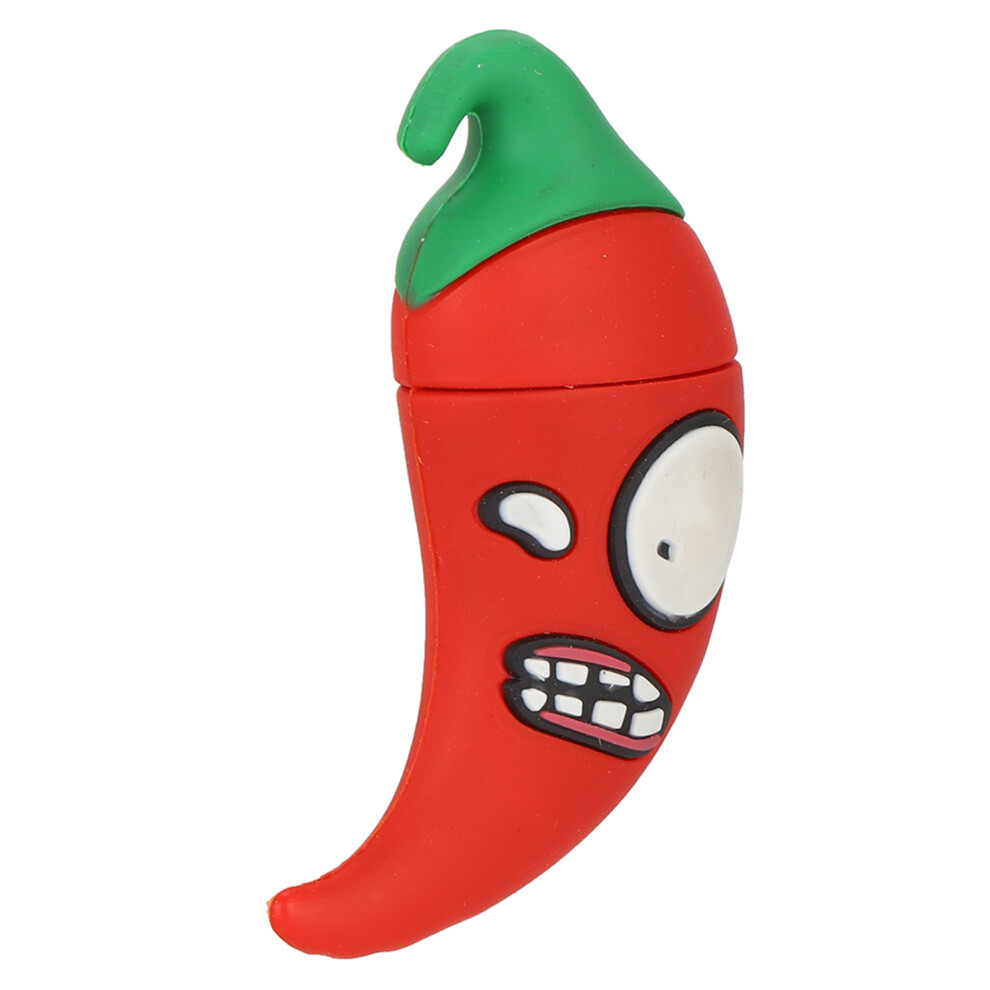 Cartoon Chili 32Gb Usb Flash Drive, Durable Pvc & Metal, Compatibile With Windows/Mac/Linux 3741358355592