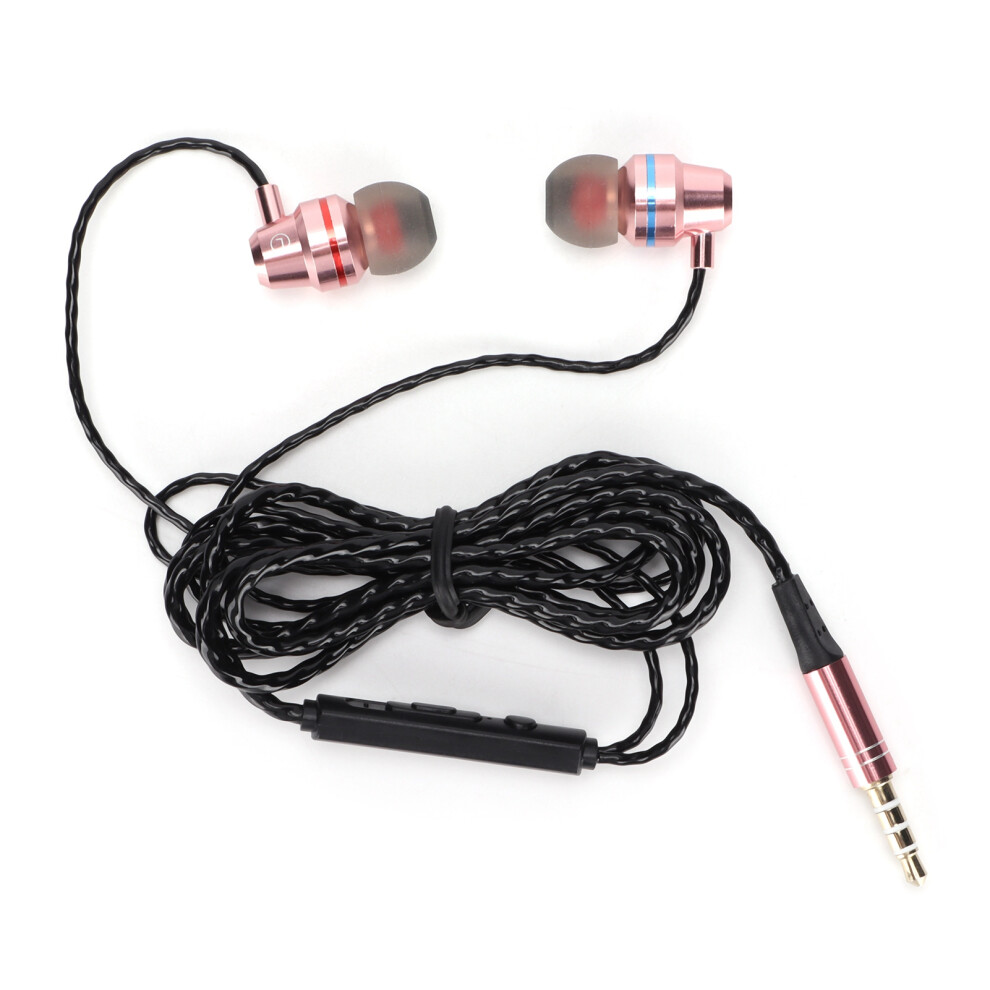 Metal 3.5Mm Earbuds With Mic, Heavy Bass, In-Ear Pink 4651358357801