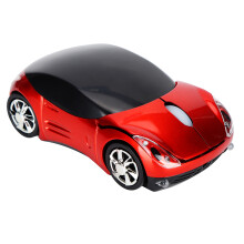 Ergonomic Red Car-Shaped 2.4G Wireless Mouse with USB Connector