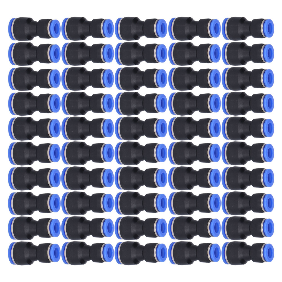 50Pcs Pneumatic Reducing Connectors 10Mm To 8Mm Steel & Resin 7891358359109
