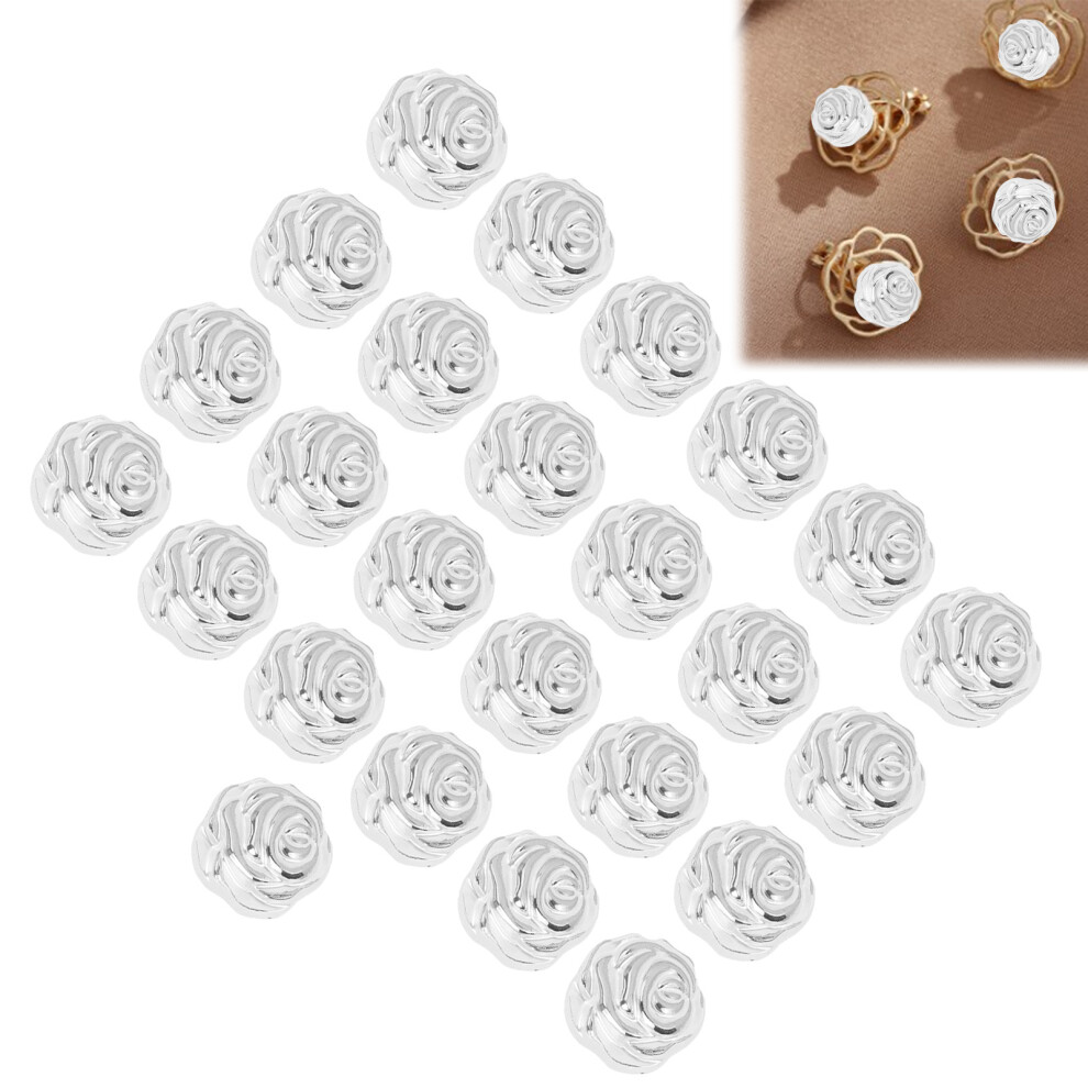 25pcs DIY Mini White Plastic Resin Rose Flower Heads for Crafts & Decorations-image-OPC-PMRX8SB-NEW