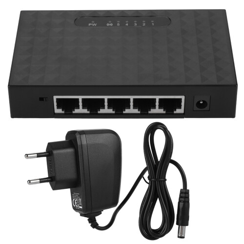 5-Port 10/100Mbps Ethernet-Switch Schwarz 10 x 7 x 3cm 1