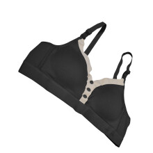 Wireless Nursing Bra V Shape Breastfeeding Maternity Bra Black M=34/75