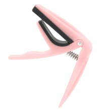 Pink Plastic Ukulele Capo with Silicone Cushion, Spring Adjustable