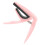 Pink Plastic Ukulele Capo with Silicone Cushion, Spring Adjustable 1
