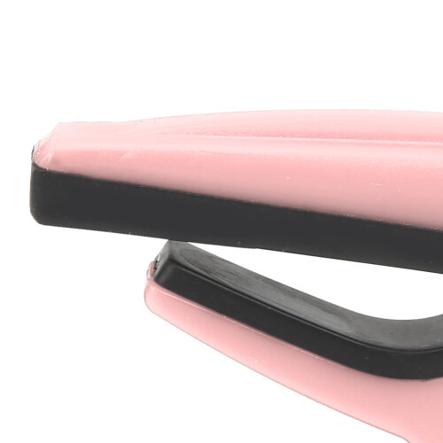 Pink Plastic Ukulele Capo with Silicone Cushion, Spring Adjustable 2