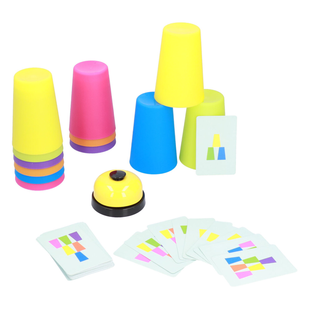 Stacking Cups Game Set - Bright Colour Educational Baby Toys Double Player Fun-image-OPC-PMRXFDM-NEW
