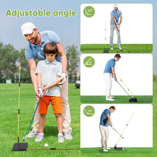 Golf Swing Trainer for Swing Plane & Alignment, Golf Training Aids with 2 x 1M 2
