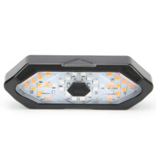 Wasserfester, wiederaufladbarer USB-Blinker für Fahrrad mit Hupe, 900mAh, Schwarz
